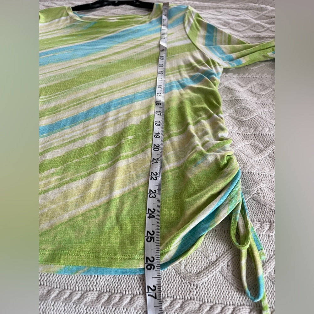 Ruby Rd. Favorites Lime Green & Turquoise Rayon Summer Blouse Women’s XL - Picture 8 of 11